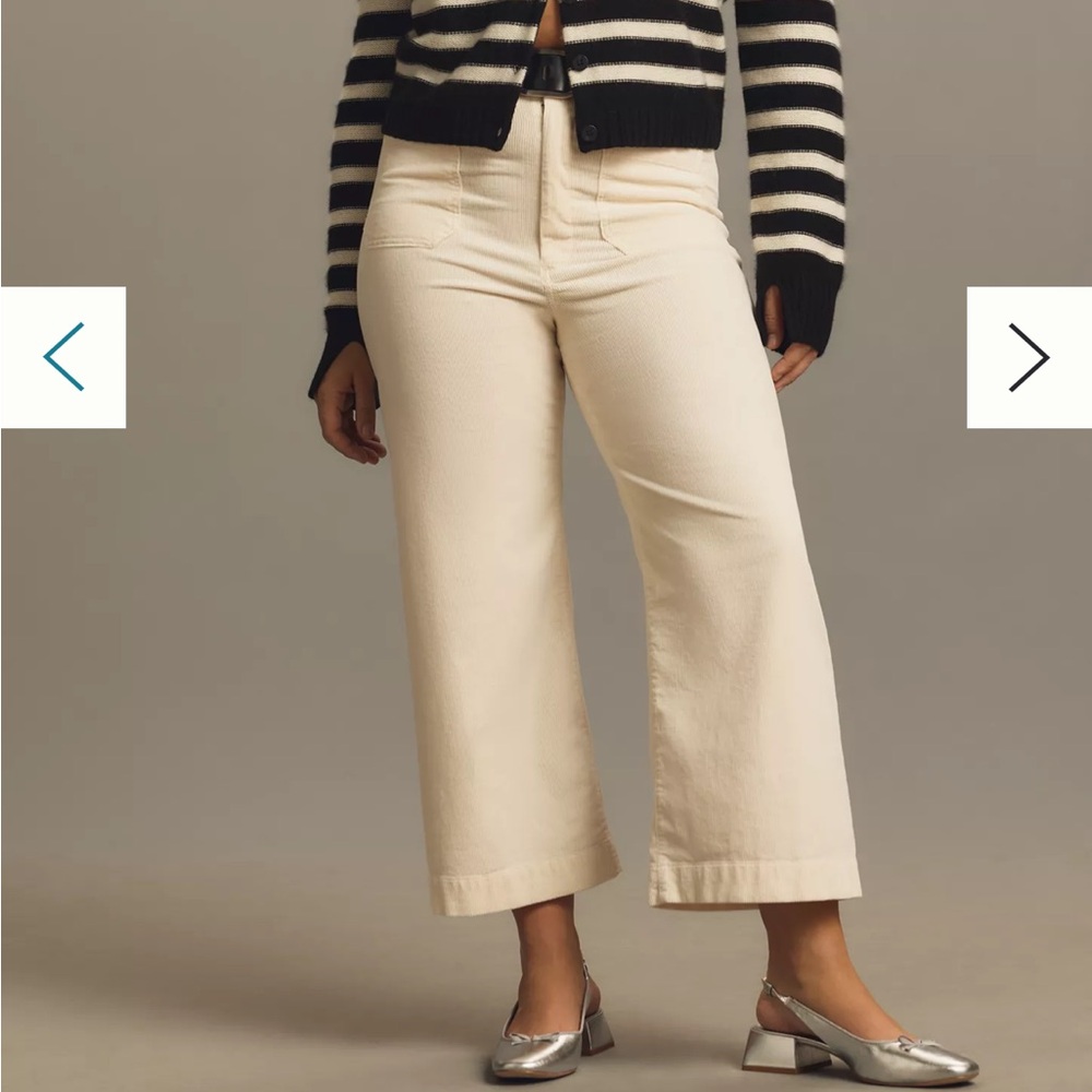 Anthropologie Maeve Colette Corduroy Crop Wide-Leg Pants